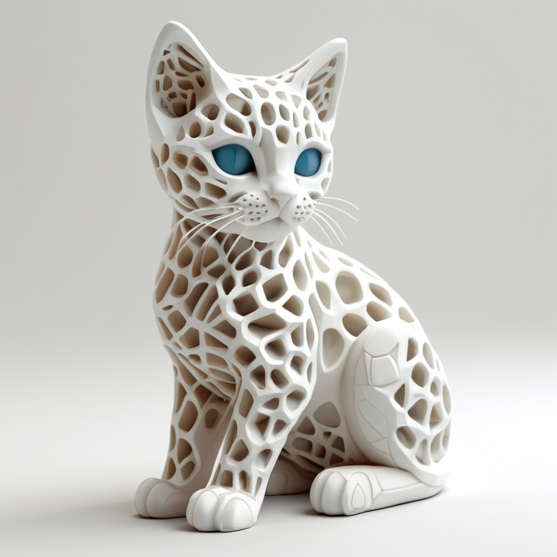 Gatinho efeito voronoi -  Decoração